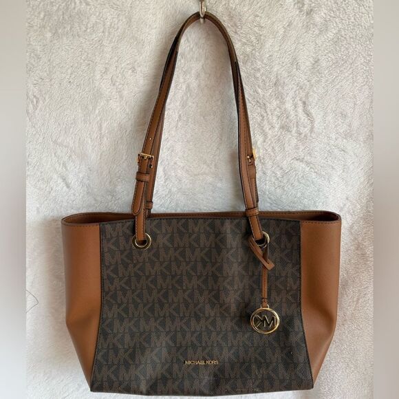 Michael Kors Signature Brown and Tan Tote - Picture 1 of 15